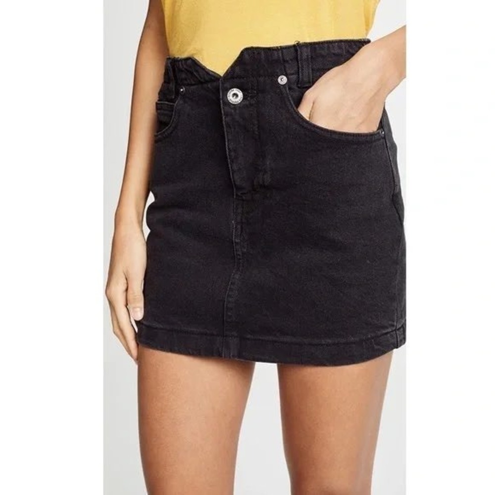 We The Free Free People Shes All That Black Denim Mini Skirt High Rise Size‎ 29